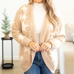 NWT ALTARD STATE Bohemian Cozy Star Patterned Tan Sweater Size M